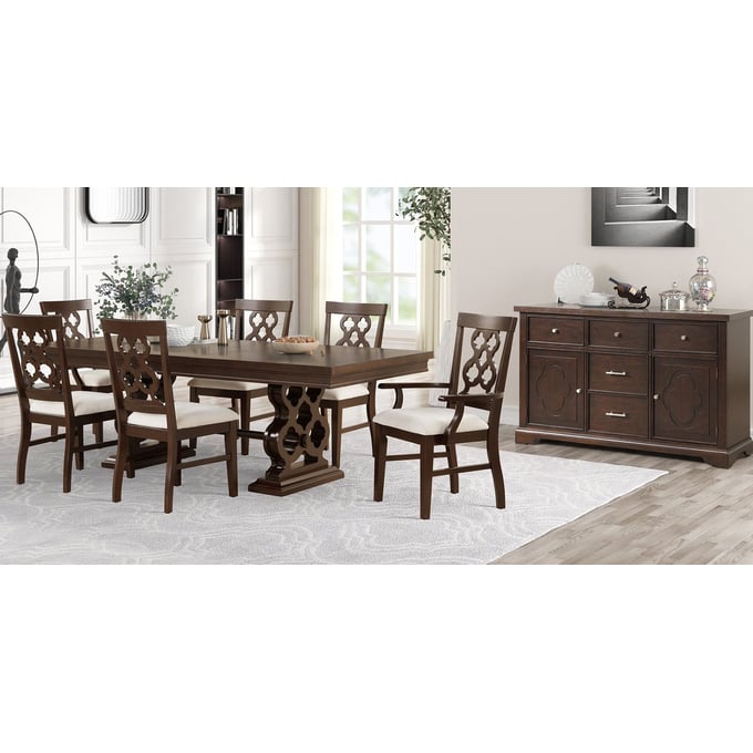 Cosmos Furniture Rita Espresso 8pc Dining Room Set CMS-Rita-DR-S1