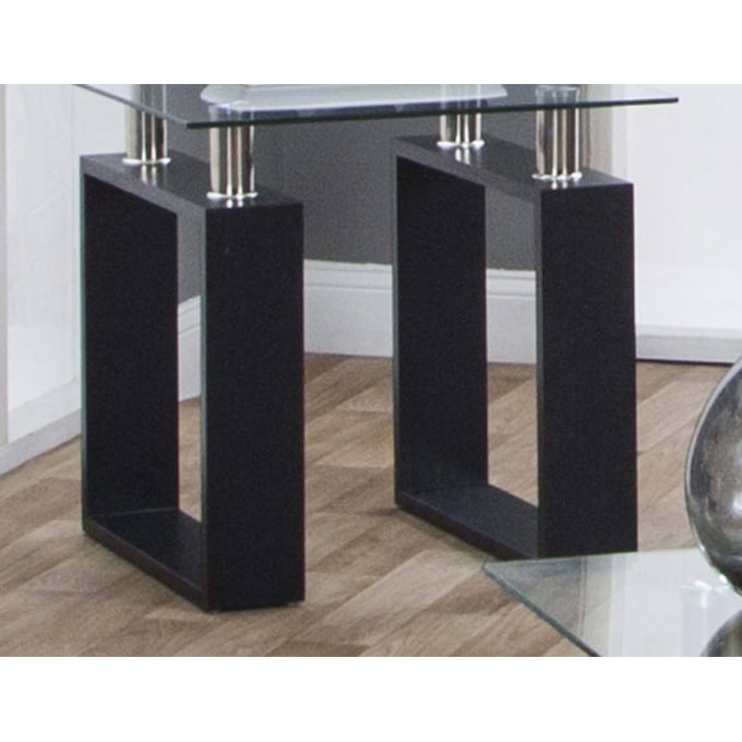 Cramco Bantam Black Wood Stainless Steel 3pc Table Bases CRM-92035-92