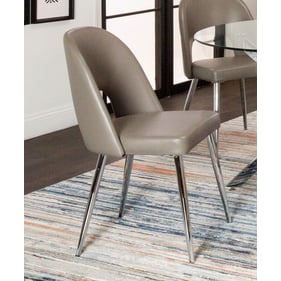 2 Cramco Mars Mushroom Polyurethane Chrome Side Chairs