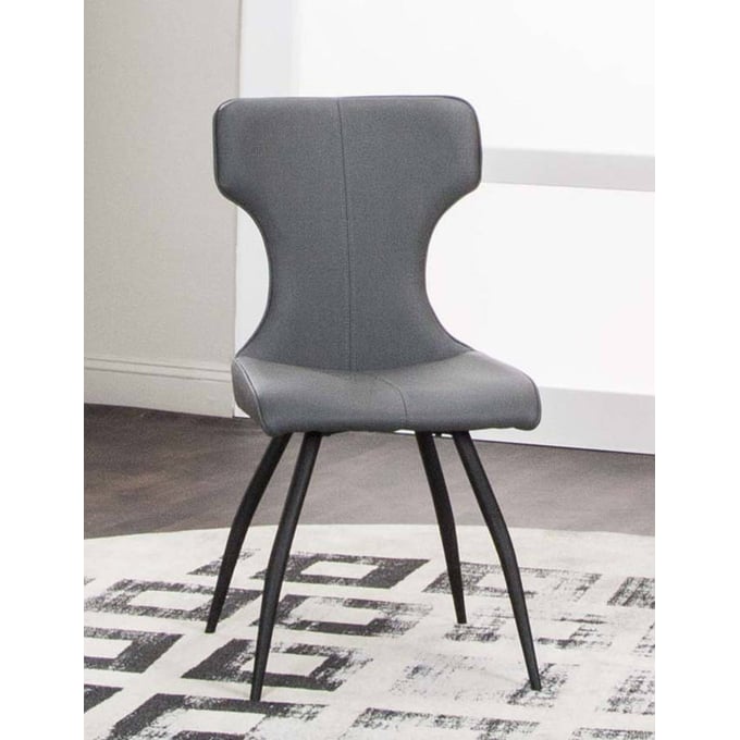 4 Cramco Eclipse Charcoal Polyurethane Side Chairs CRM-G5124-01