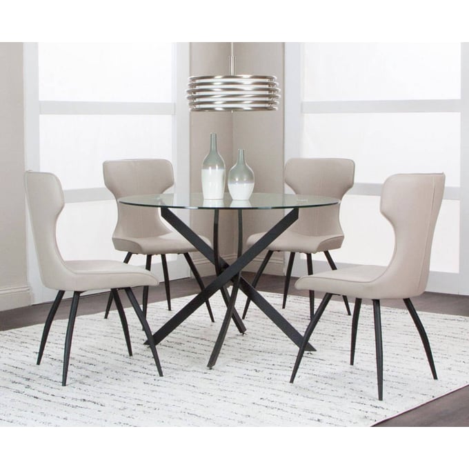 Cramco Eclipse Taupe Polyurethane 5pc Dining Room Set CRM-G5124-DR-S1