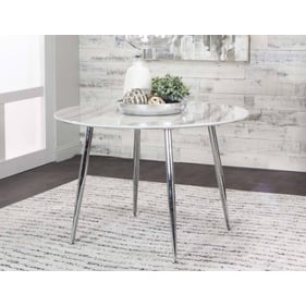 Cramco Idina White Faux Marble Top 45 Inch Round Dining Table