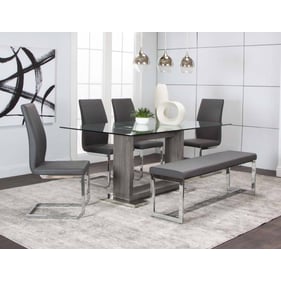 Cramco Palo Heka Charcoal Polyurethane 6pc Dining Room Set