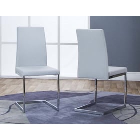 2 Cramco Sarah Light Gray Polyurethane Chrome Breuer Side Chairs