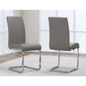 2 Cramco Veneto Khaki Polyurethane Chrome Breuer Side Chairs