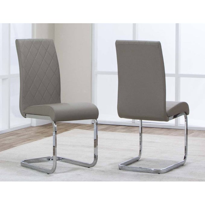 2 Cramco Veneto Khaki Polyurethane Chrome Breuer Side Chairs CRM-G5776-01