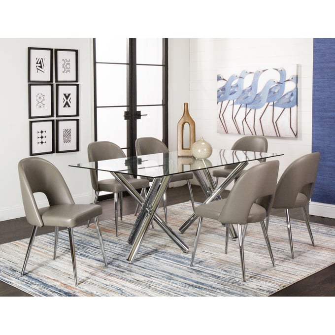 Cramco Mantis Mars Mushroom 7pc Dining Room Set CRM-G5440-42-01-DR-S4