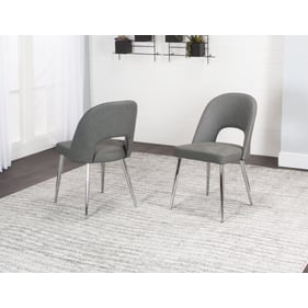 2 Cramco Mars Charcoal Polyurethane Side Chairs