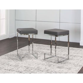 2 Cramco Tomasso Charcoal Polyurethane Chrome Backless 24 Inch Counterstool...