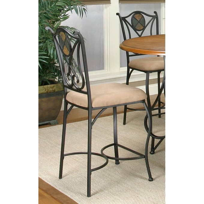 4 Cramco Ravine Stone Microsuede Espresso Metal 24 Inch Counter Stools CRM-W2597-24