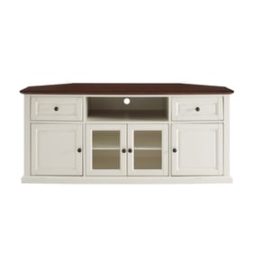 Crosley Shelby Distressed White TV Stand