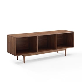 Crosley Liam Walnut Large Record Storage Console Cabinet