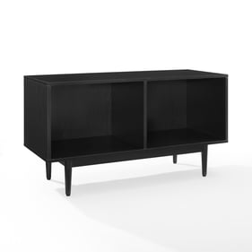 Crosley Liam Black Medium Record Storage Console Cabinet