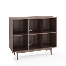 Crosley Liam Walnut 6 Cube Record Storage Cube Bookcase