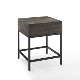 Crosley Jacobsen Matte Black Brown Ash Side Table