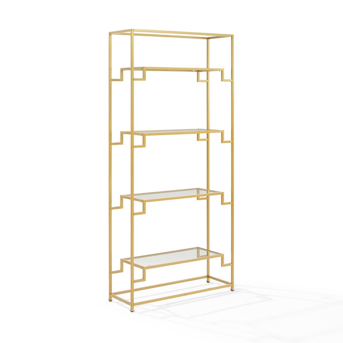 Crosley Celeste Gold Etagere Bookcase CRSL-CF1411-GL