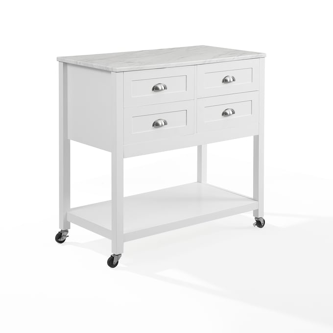 Crosley Connell White Kitchen Island Cart CRSL-CF3036WM-WH