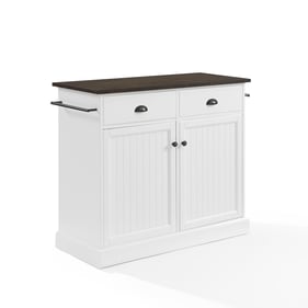 Crosley Shoreline White Dark Brown Kitchen Island