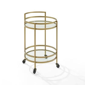 Crosley Bailey Gold Round Rolling Bar Cart