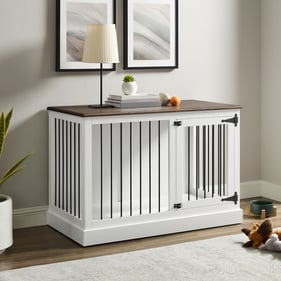 Crosley Winslow White Small Credenza Dog Crate