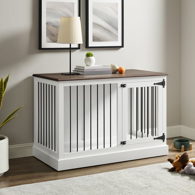 Crosley Winslow White Small Credenza Dog Crate CRSL-CF4502-WH