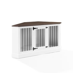 Crosley Winslow White Corner Credenza Dog Crate