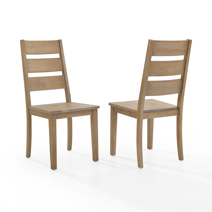 2 Crosley Joanna Rustic Brown Ladder Back Dining Chairs CRSL-CF501217-RB