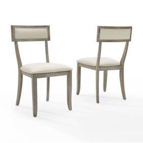 2 Crosley Alessia Creme Gray Wash Dining Chairs