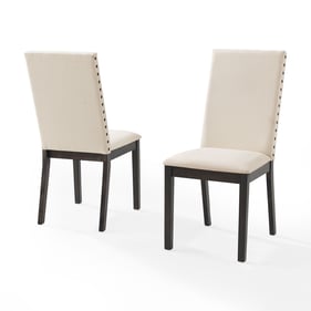 2 Crosley Hayden Creme Slate Upholstered Dining Chairs