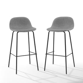 2 Crosley Riley Matte Black Gray Bar Stools