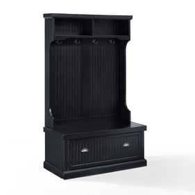 Crosley Seaside Distressed Black Hall Tree