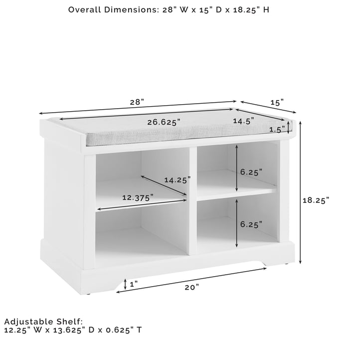 Crosley Brennan Entryway Storage Shelf Bookcase, White