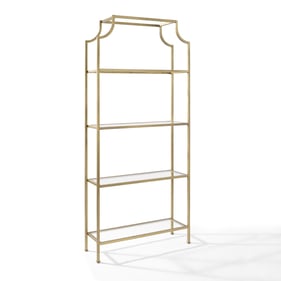 Crosley Aimee Soft Gold Etagere Bookcase