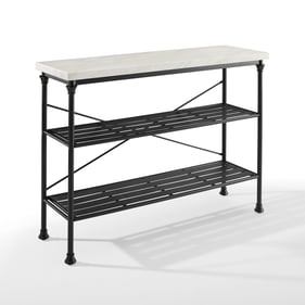 Crosley Madeleine Matte Black White Entryway Console Table