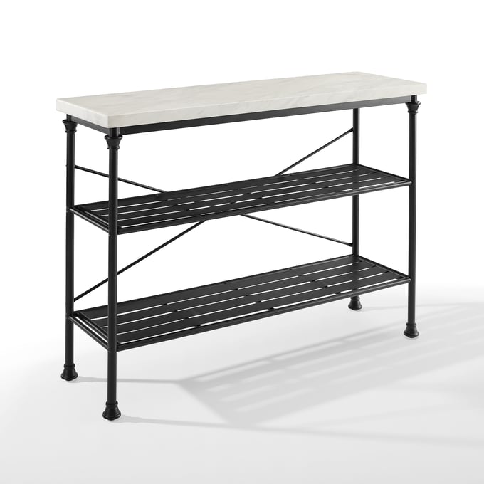 Crosley Madeleine Matte Black White Entryway Console Table CRSL-CF6130-MB