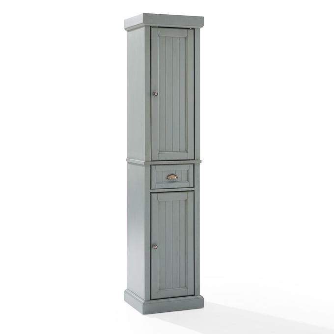 Crosley Seaside Distressed Gray Tall Linen Storage Cabinet CRSL-CF7019-GY