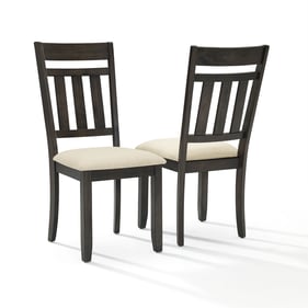 2 Crosley Hayden Creme Slate Slat Back Dining Chairs