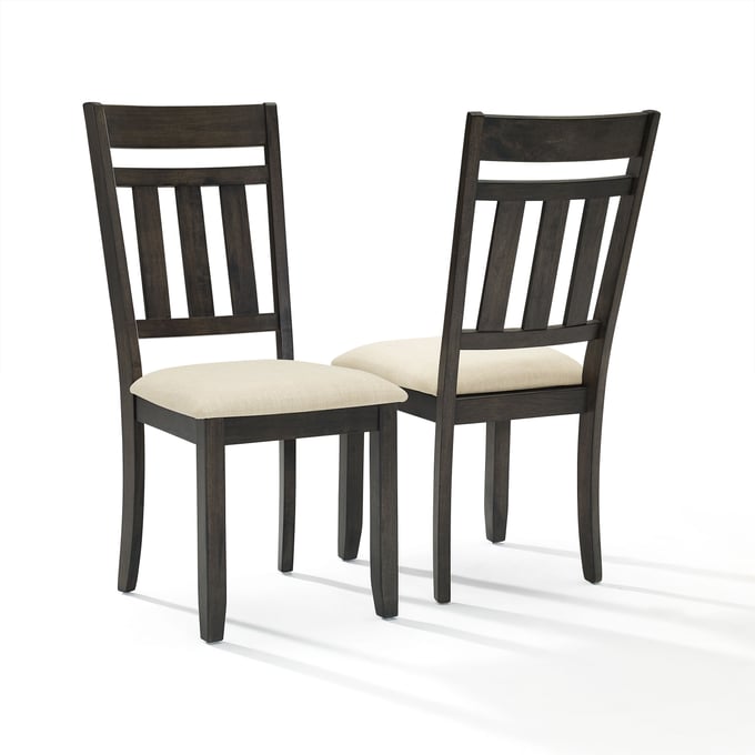 2 Crosley Hayden Creme Slate Slat Back Dining Chairs CRSL-CF8020-SL