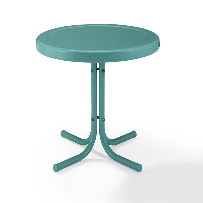 Crosley Griffith Pastel Blue Satin Retro Outdoor Side Table CRSL-CO1011A-BL