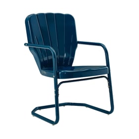 2 Crosley Ridgeland Navy Gloss Retro Outdoor Chairs