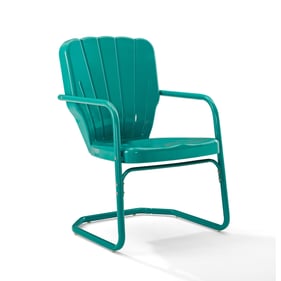 2 Crosley Ridgeland Turquoise Gloss Retro Outdoor Chairs