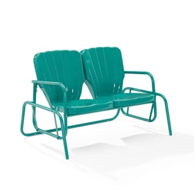 Crosley Ridgeland Turquoise Gloss Retro Outdoor Glider Loveseat