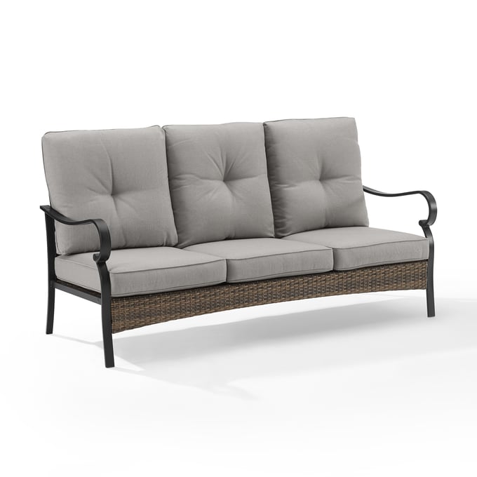 Crosley Dahlia Taupe Matte Black Outdoor Sofa CRSL-CO6250MB-TE