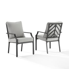 2 Crosley Otto Gray Outdoor Dining Chairs