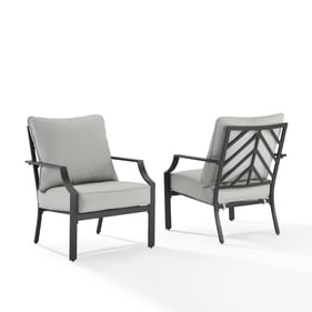 2 Crosley Otto Gray Outdoor Armchairs