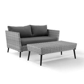 Crosley Richland Gray Charcoal Outdoor 2pc Outdoor Patio Seating Set