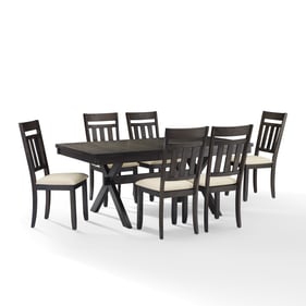 Crosley Hayden Creme Slate 7pc Dining Set with Slat Back Chairs