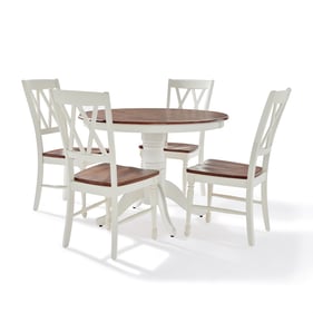 Crosley Shelby Distressed White 5pc Round Dining Set