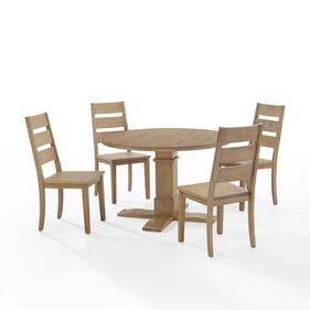 Crosley Joanna Rustic Brown 5pc Round Dining Set