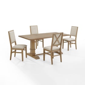 Crosley Joanna Creme Rustic Brown 5pc Dining Set